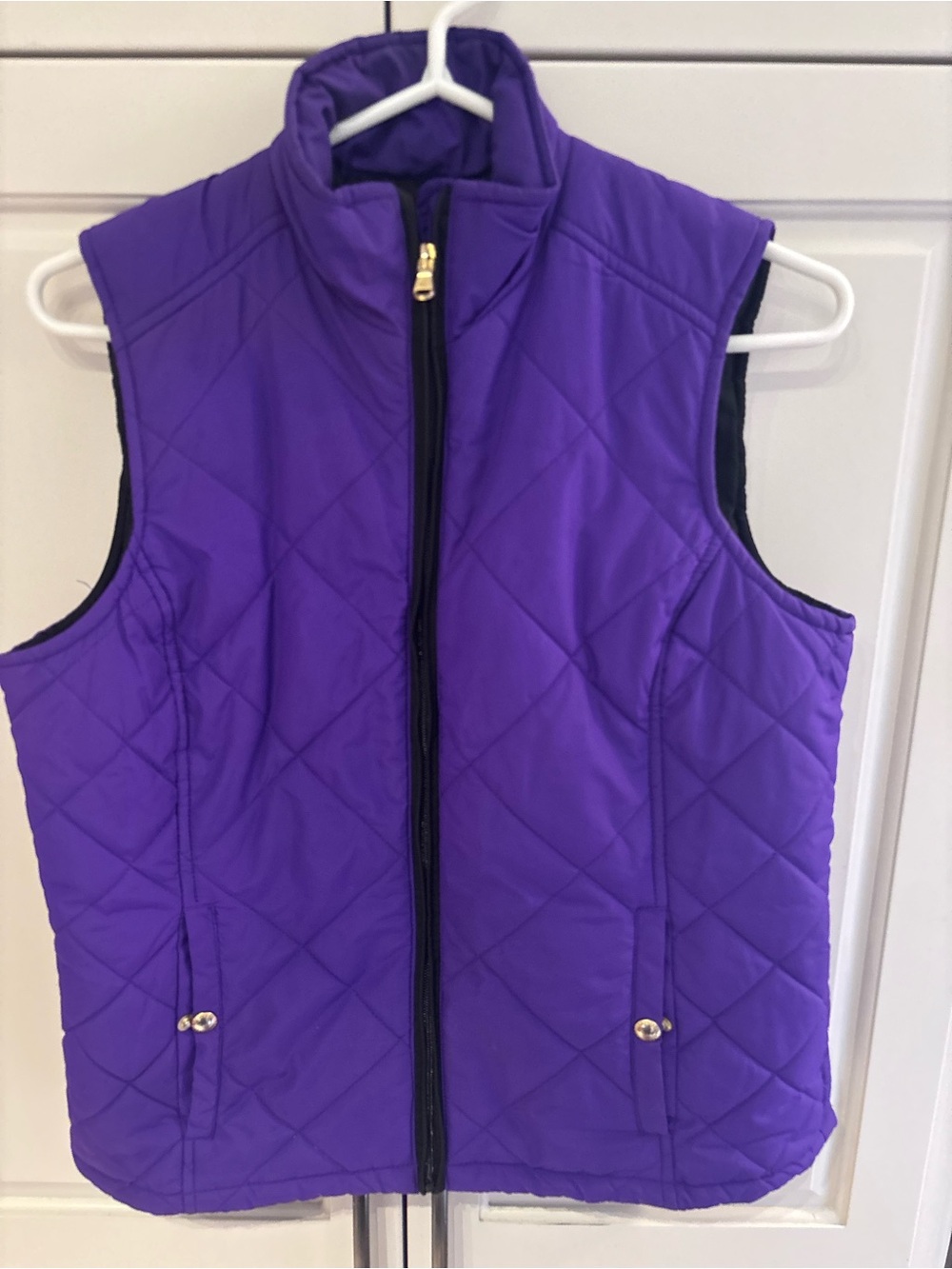 Lauren Ralph Lauren Women’s Medium Purple Quilted Puffer Vest Gold Hardware